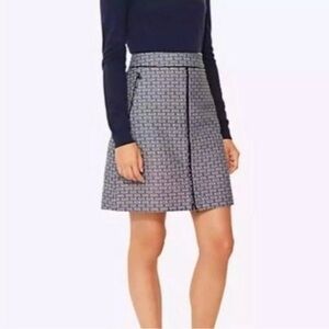 TORY BURCH Chaumont Jacquard Black Logo Patterned Size 4 Skirt NWT MSRP $119
